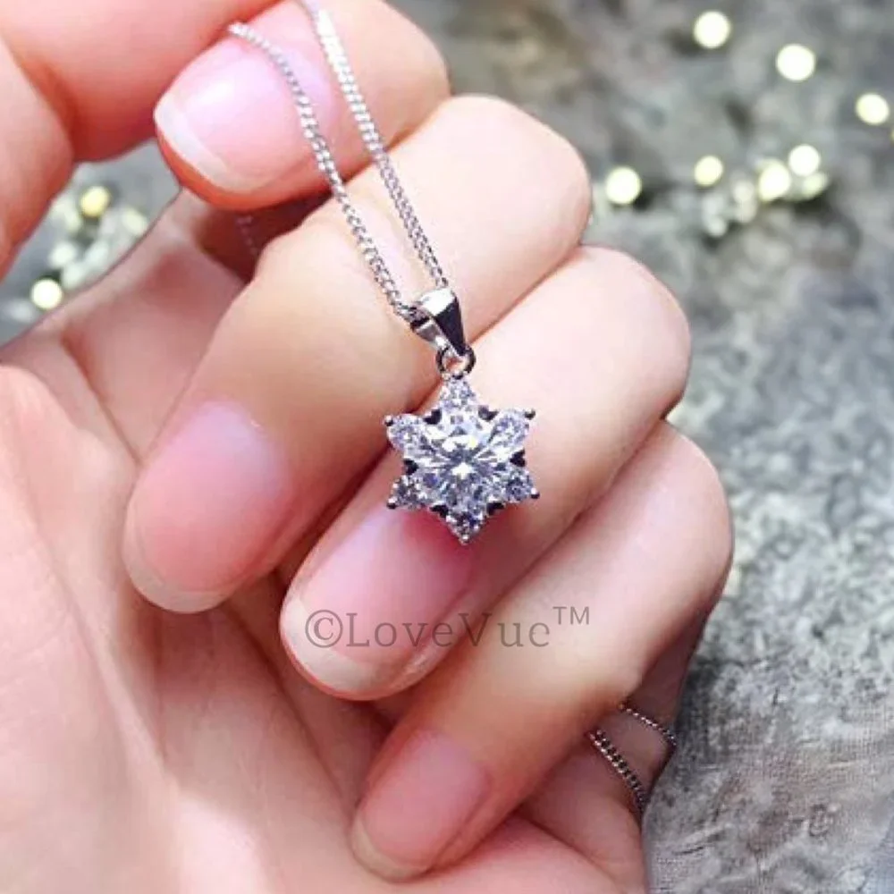 Certified 1ct. t.w. Diamond Star of David Brilliant Cut Necklace VVS1 - Picture 3 of 16